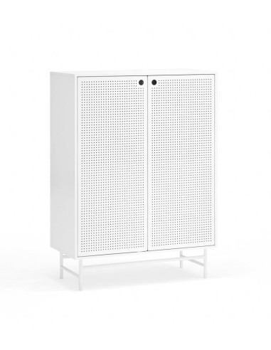 TEULAT APARADOR ALTO PUNTO, DM lacado blanco, metal