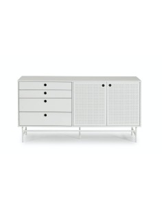 TEULAT APARADOR PUNTO 150x47, DM lacado y metal blanco 2