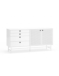 TEULAT APARADOR PUNTO 150x47, DM lacado y metal blanco