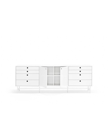 TEULAT APARADOR PUNTO 210x47, DM lacado y metal blanco