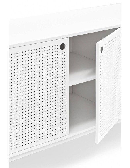 TEULAT APARADOR ponto 210X47, DM lacado e metal branco TEULAT APARADOR ponto 210X47, DM lacado e metal branco