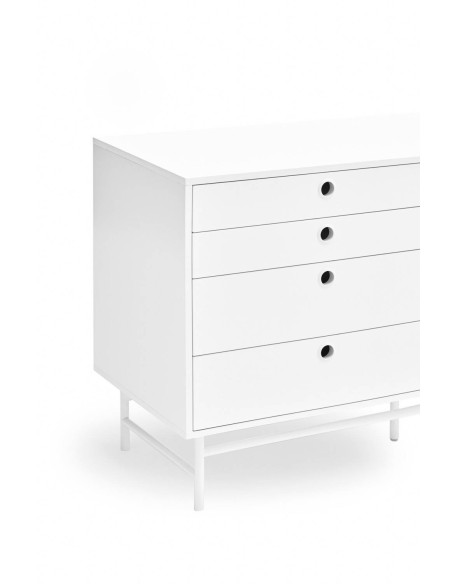 TEULAT APARADOR PUNTO 210x47, DM lacado y metal blanco