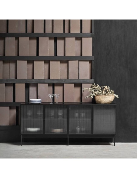 Teulat APARADOR BLUR 180x45, cristal, PRETO Teulat APARADOR BLUR 180x45, cristal, PRETO