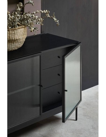 Teulat APARADOR BLUR 180x45, cristal, PRETO Teulat APARADOR BLUR 180x45, cristal, PRETO