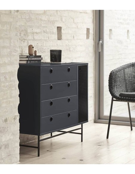 TEULAT CONFORTÁVEL MALHA 97X45 PRETO, AZUL ACINZENTADO