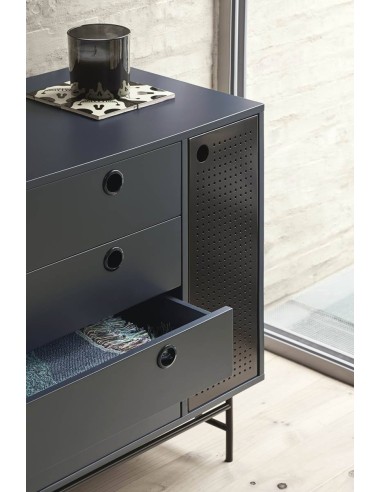 TEULAT COMODA PUNTO 97X45 NEGRO, AZUL GRISACEO