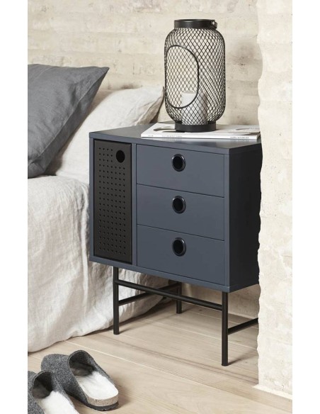 TEULAT MESITA PUNTO 48X35 NEGRO, AZUL GRISACEO TEULAT MESITA PUNTO 48X35 NEGRO, AZUL GRISACEO