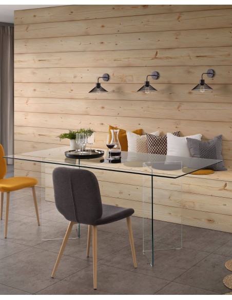 Mesa De Comedor Otis Burano 180x90 Cristal Transparente