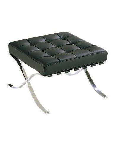 Otomano Barna couro preto