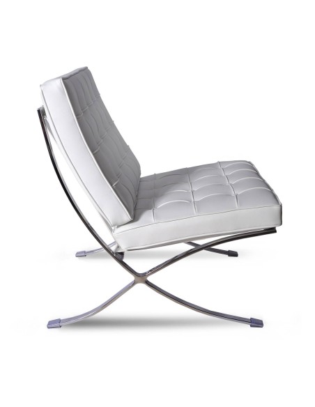 Silla barcelona SimilPiel blanco, Inspirada en Ludwig Mies van der Rohe