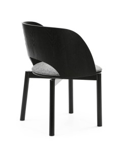 TEULAT SILLA de diseño DAM, madera NEGRO 2