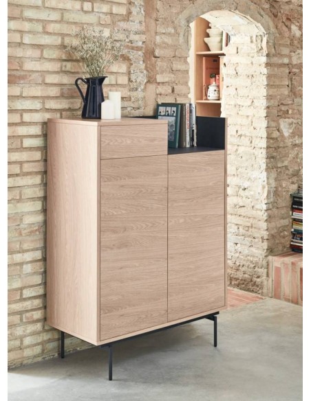 TEULAT MUEBLE AUXILIAR VALLEY 130X92 ROBLE, AZUL