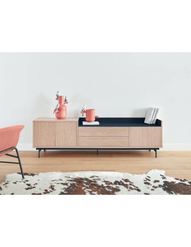 TEULAT MUEBLE TV VALLEY 180X40, ROBLE, AZUL