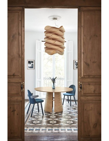 Teulat MESA REDONDA MINIMALISTA CEP 137, color fresno natural.