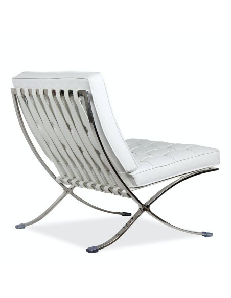 Cadeira barcelona SimilPiel branco, Inspirada em Ludwig Mies van der Rohe