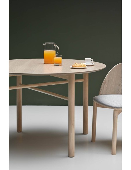 TEULAT MESA REDONDA JUNCO 120, COLOR FRESNO NATURAL