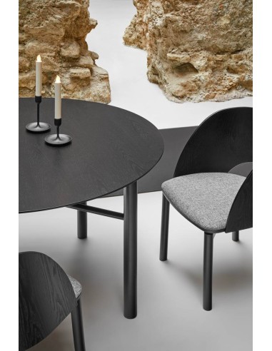 TEULAT MESA REDONDA JUNCO 120,COLOR NEGRO