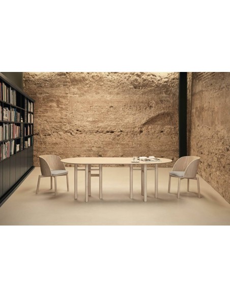 MESA DE CANA OVAL TEULAT 200X100, COR NATURAL CINZA