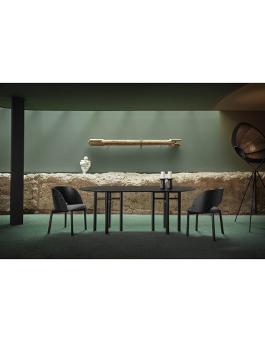 TEULAT MESA OVAL JUNCO 200x100,COLOR NEGRO