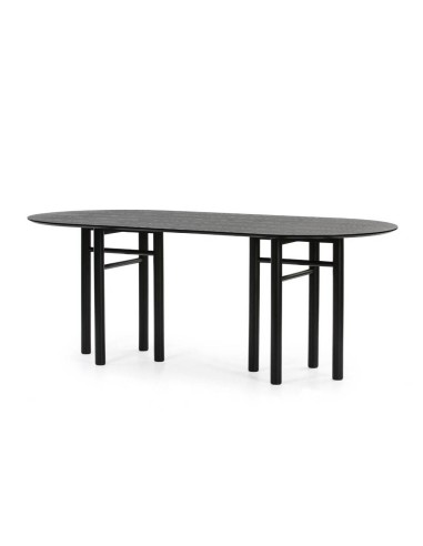 TEULAT MESA OVAL JUNCO 200x100, NEGRO