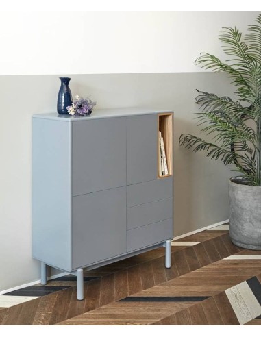 TEULAT ARMÁRIO AUXILIAR CORVO 180X40, CINZA PÉROLA