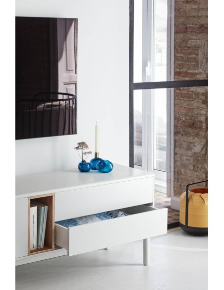 TEULAT MUEBLE TV CORVO 180X40, COLOR CREMA