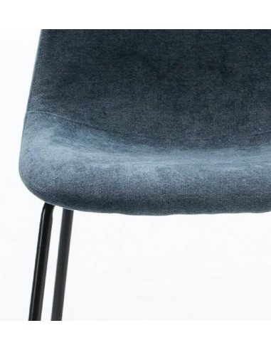 SILLA de diseño RENNE, tela, metal negro