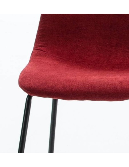 SILLA de diseño RENNE, tela, metal negro