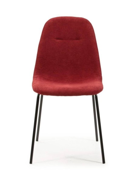 SILLA de diseño RENNE, tela, metal negro