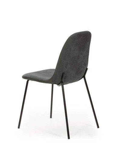 SILLA de diseño RENNE, tela, metal negro