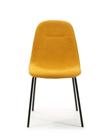 SILLA de diseño RENNE, tela, metal negro