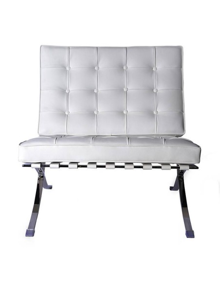 Silla barcelona SimilPiel blanco, Inspirada en Ludwig Mies van der Rohe