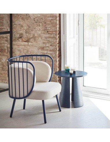 MESA DE CANTO REDON. CEP 50cm AZUL