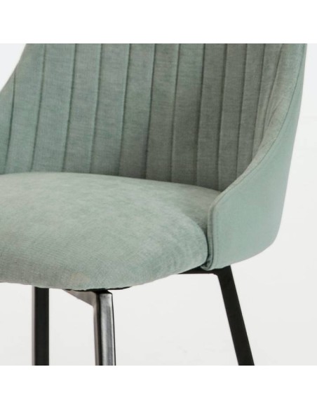 SILLA GIRATORIA ELMA, tela, metal negro