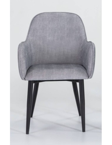 SILLA con brazos AUDE, PANA y metal negro
