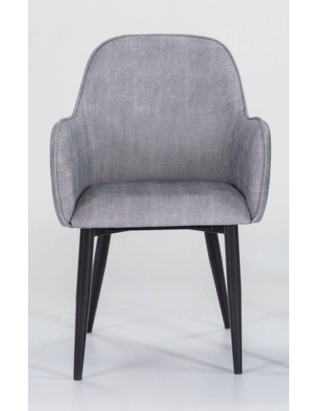 SILLON AUDE VELUDO, metal, preto