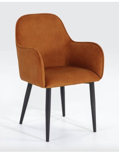 SILLA con brazos AUDE, PANA y metal negro