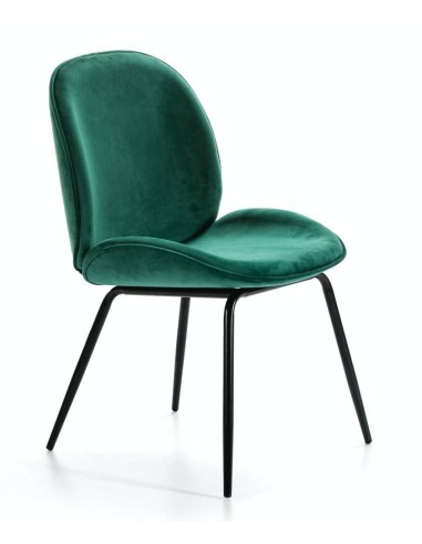 SILLA DE DISEÑO MODERNO RITA, tejido, metal negro