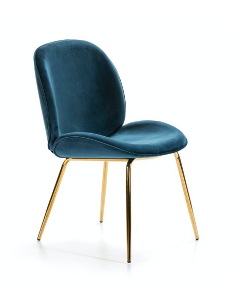 SILLA DE DISEÑO MODERNO Rita, terciopelo, metal dorado