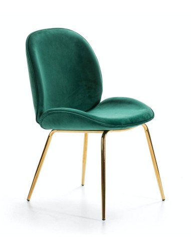 CADEIRA DE DESIGN MODERNO Rita, veludo, metal dourado