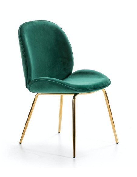 SILLA DE DISEÑO MODERNO Rita, terciopelo, metal dorado