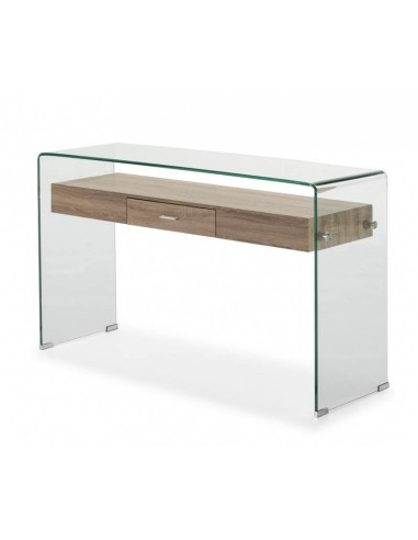 Consola Sydney 125x40, madera, cristal curvado