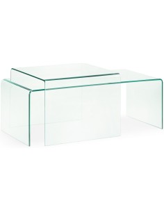 Mesa Auxiliar BURANO 60x60x45 Cristal Transparente 2