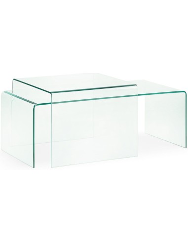 Mesa lateral BURANO 60x60x45 Vidro transparente