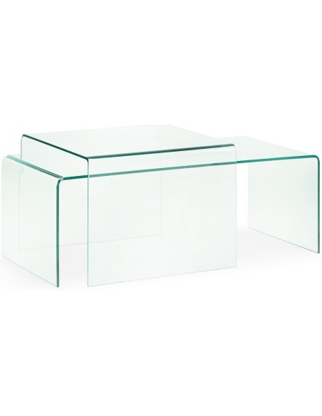 Mesa lateral BURANO 60x60x45 Vidro transparente