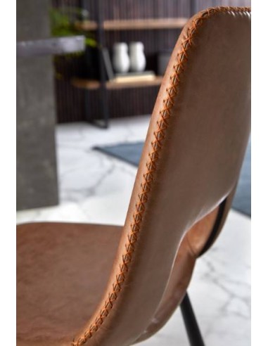 Zahara Silla, metal negro, similpiel