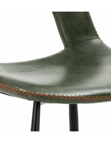 Zahara Silla, metal negro, similpiel