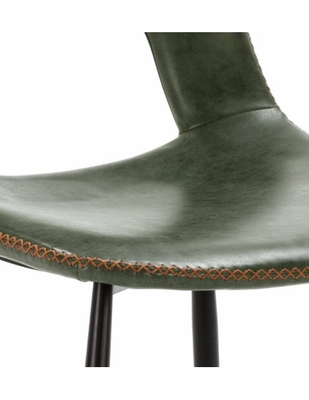 Zahara Cadeira, metal preto, similpiel