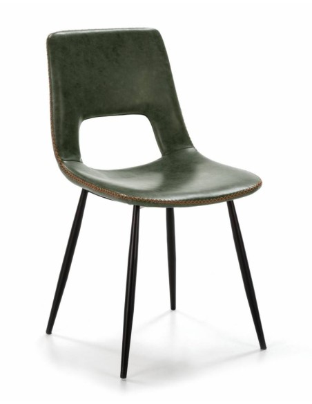 Zahara Silla, metal negro, similpiel