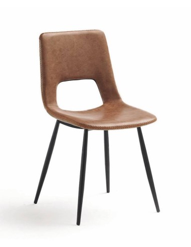 Zahara Silla, metal negro, similpiel